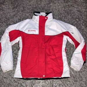 Columbia Red and White Jacket women’s winter ski snow jacket